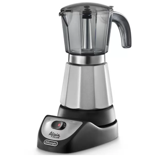 Гейзерная кофеварка DeLonghi EMKM.6. B Alicia Plus цвет серебристый, черный, мощность 550Вт