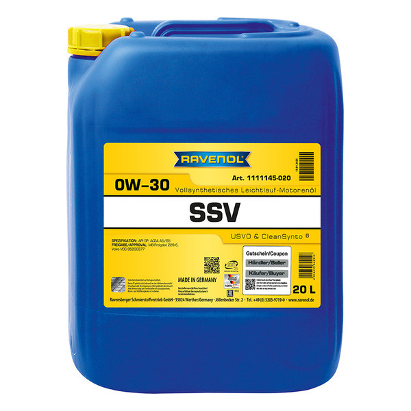 Ravenol SSV Fuel Economy 0W-30, 20л