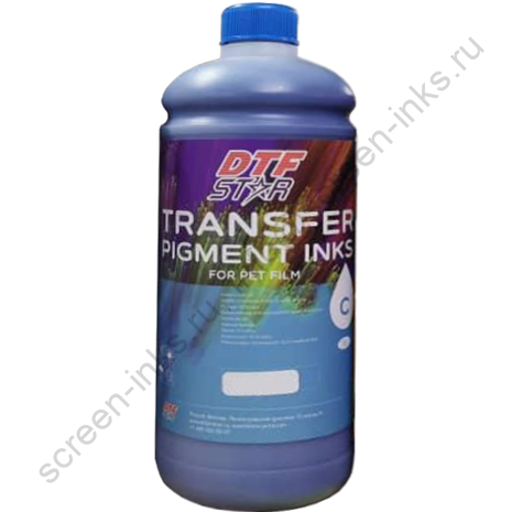 Чернила пигментные для DTF печати, DTFSTAR, циан (Cyan), 1л