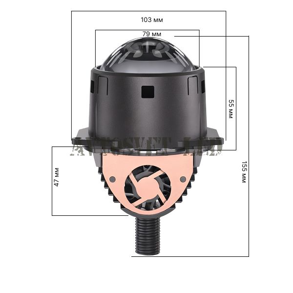 Светодиодные би-линзы BI-LED-AS10 (BI-LED дальний, ближний свет)