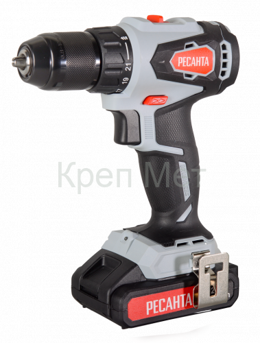 Дрель-шуруповерт аккумуляторная Ресанта ДА-20-2ЛК-Б (2,0 А/ч) (бесщеточный двигатель)