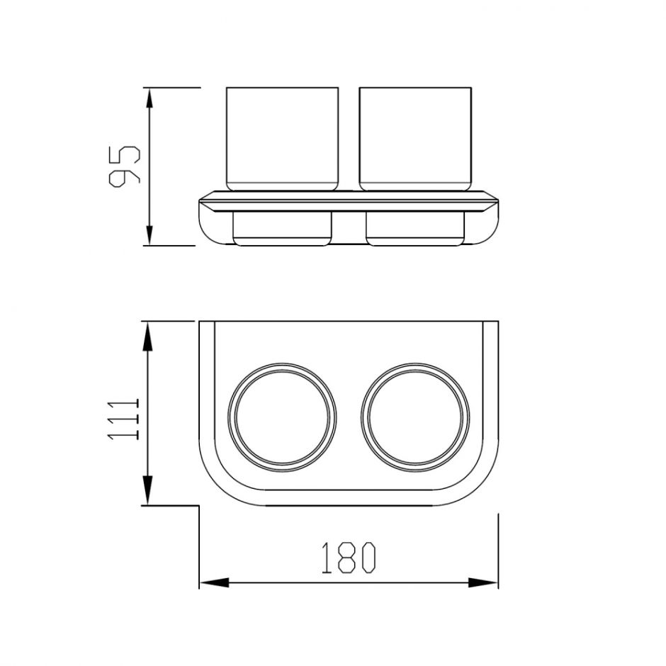 Стакан двойной для зубных щеток ABBER Nord AA1557 хром ФОТО