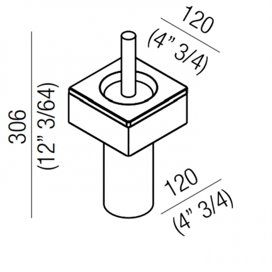 Ершик для унитаза подвесной Agape 369 A369215AZ схема 2 Ершик для унитаза подвесной Agape 369 A369215AZ схема 2