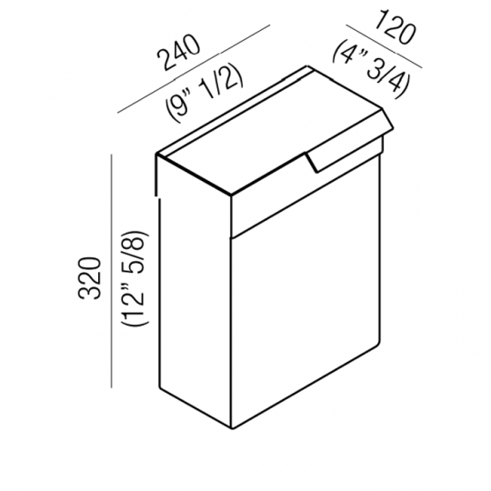 Ведро для мусора подвесное Agape 369 A369217A схема 2