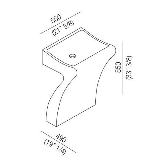 Напольная раковина Agape Lito ACER0731 55x49 см схема 2