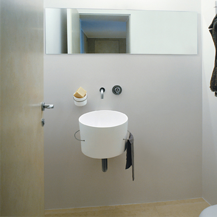 Подвесная раковина Agape Bucatini ACER0740NRZB 40x49 см без отверстий под смеситель