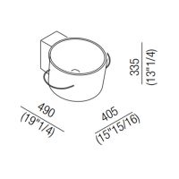 Подвесная раковина Agape Bucatini ACER0740NRZB 40x49 см без отверстий под смеситель схема 2