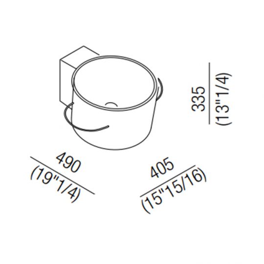 Подвесная раковина Agape Bucatini ACER0740NRZB 40x49 см без отверстий под смеситель схема 2