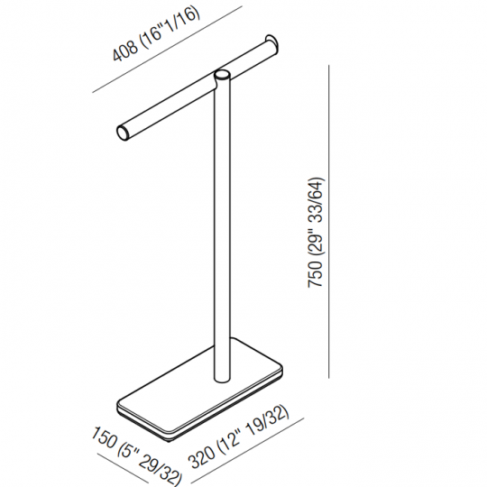 Полотенцедержатель напольный Agape Dot line ADTL0462RWN 32x15x75 см схема 2 Полотенцедержатель напольный Agape Dot line ADTL0462RWN 32x15x75 см схема 2