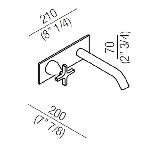 Смеситель для раковины Agape Memory AMEM334 встраиваемый схема 2
