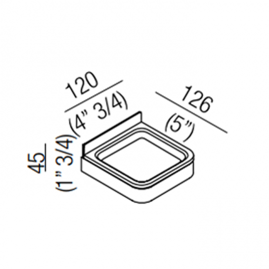 Мыльница подвесная Agape Memory AMEM851AZ 12x12,6x4,5 см схема 2