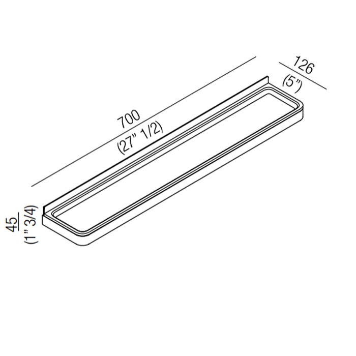 Полка для ванной подвесная Agape Memory AMEM856 70 см ФОТО