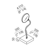 Зеркало для макияжа настольное Agape Fusilli ASPE012P 21x21 см схема 2