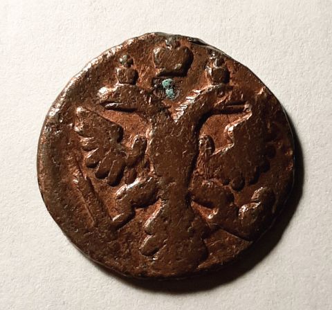 полушка 1741 RR Редкий год AUNC