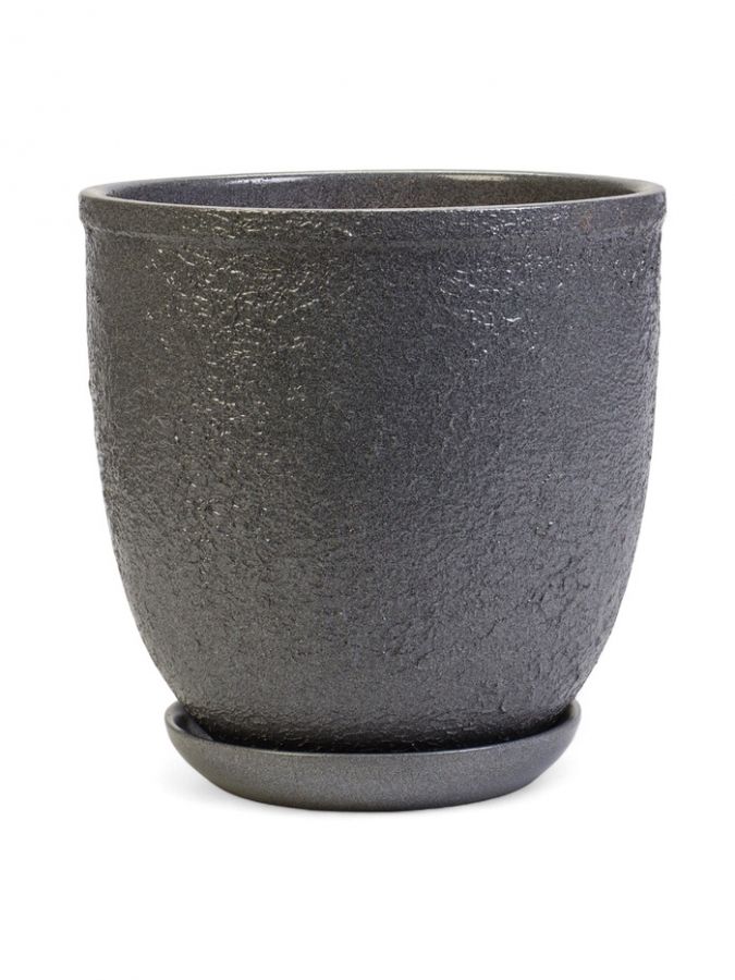 Горшок для цветов «Шагрень», 5 л, d=21.5 см, h=22 см, керамический, с поддоном