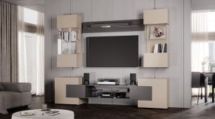 Гостиная Фэнтези (ш2200*г354*в1780мм) Кашемир/графит