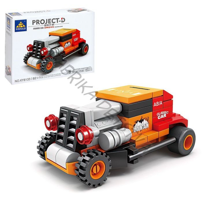 Конструктор блочный Гонка «Мощные моторы. Хот-род», 82 детали