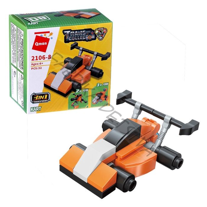 Конструктор блочный «Картинг», 32 детали