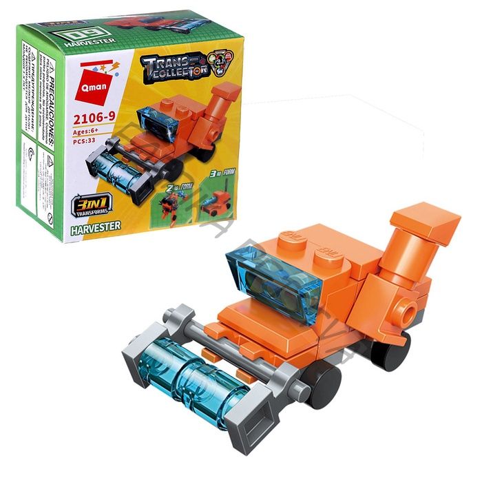 Конструктор блочный «Комбайн», 33 детали