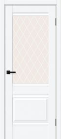 Межкомнатная Дверь ПЭТ Bravo Прима-3 White Silk / White Сrystal 800х2000мм (полотно 1шт)/ Браво.