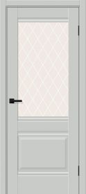 Межкомнатная Дверь ПЭТ Bravo Прима-3 White Grey Silk / White Сrystal 900х2000мм (полотно 1шт)/ Браво