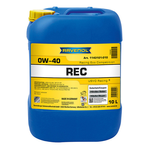 Ravenol Racing Eco Competition REC 0W-40, 10л