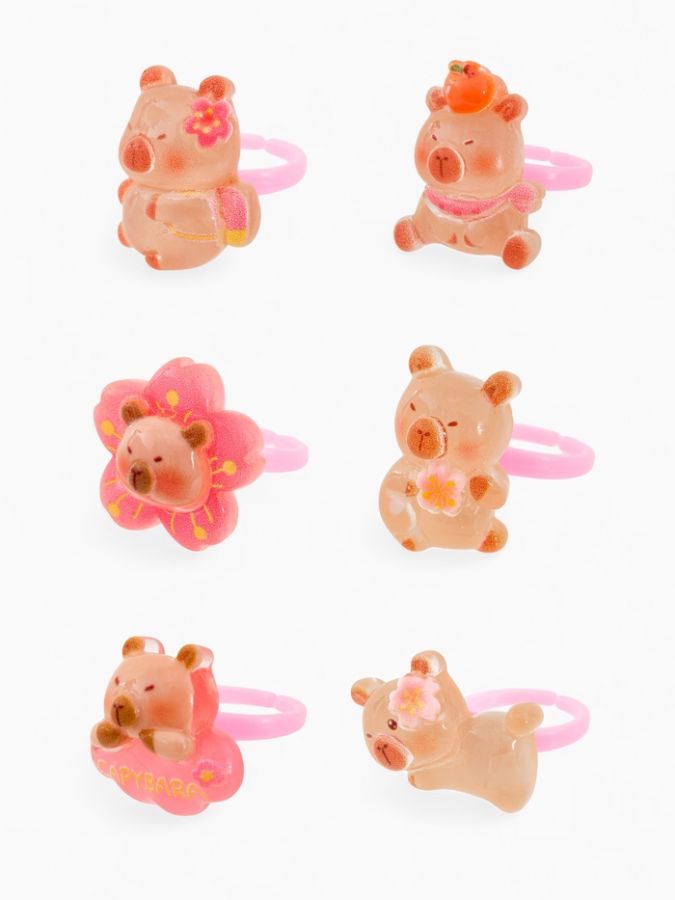 Кольцо «Выбражулька» капибара, форма МИКС, цветное, безразмерное