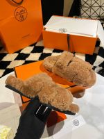 Тапочки меховые HERMES Premium
