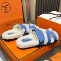 Босоножки меховые HERMES Premium