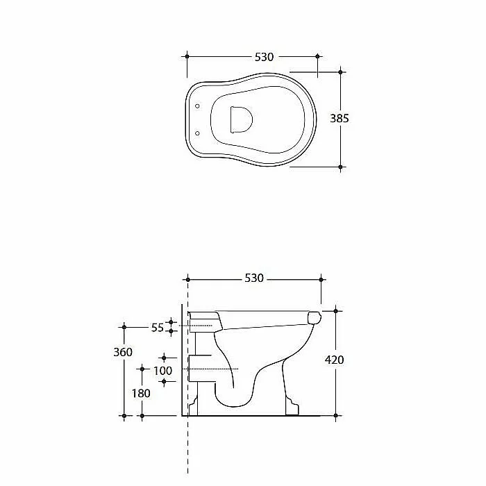 Унитаз приставной Kerasan Retro 1011 выпуск в стену ФОТО