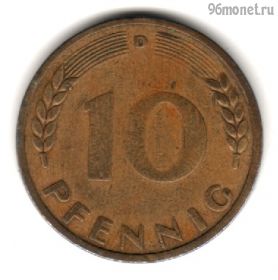 ФРГ 10 пфеннигов 1949 D