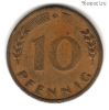 ФРГ 10 пфеннигов 1949 D
