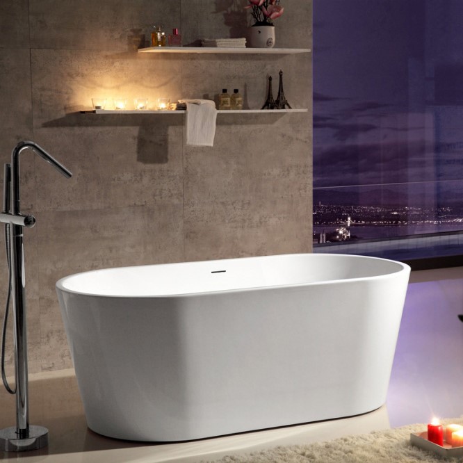 Акриловая ванна ABBER AB9203-1.3 130х70 со сливом по центру