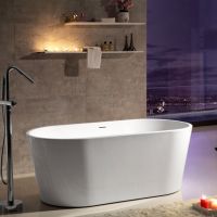 Акриловая ванна ABBER AB9203-1.3 130х70 со сливом по центру схема 1