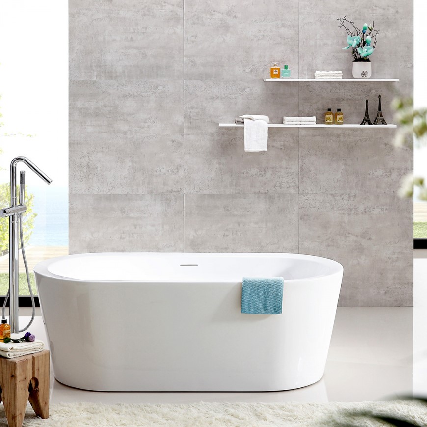 Овальная акриловая ванна ABBER AB9345-1.7 170х80 объем 180