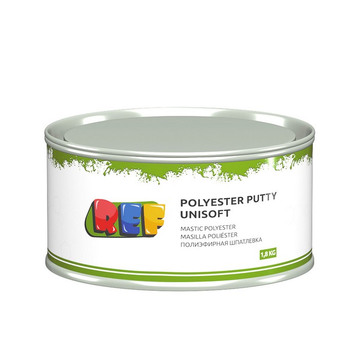 REF Polyester Putty Unisoft Шпатлевка универсальная, цвет желто-бежевый, объём 1,8л.