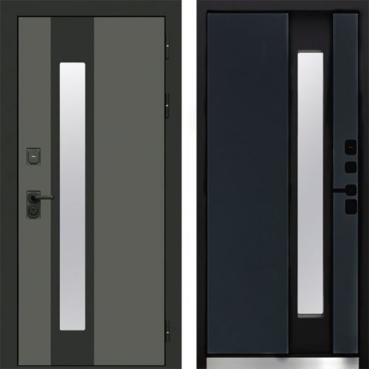 Входная дверь Termo-door Арктика Графит - Графит с терморазрывом и стеклопакетом