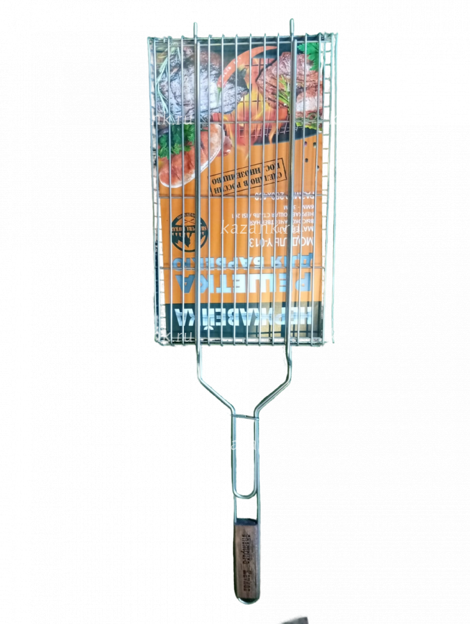 Решетка гриль с ручкой,нерж 28*46*2см