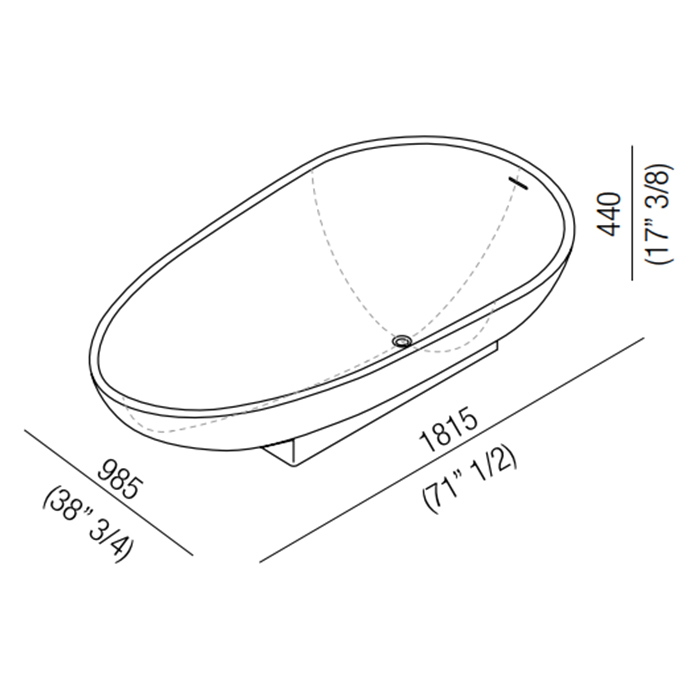 Овальная отдельностоящая ванна Agape Spoon AVAS0901ZG 181,5x98,5 см ФОТО