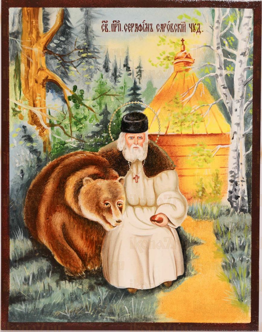 Серафим Саровский 22х28 см (рукописная икона с золочением)
