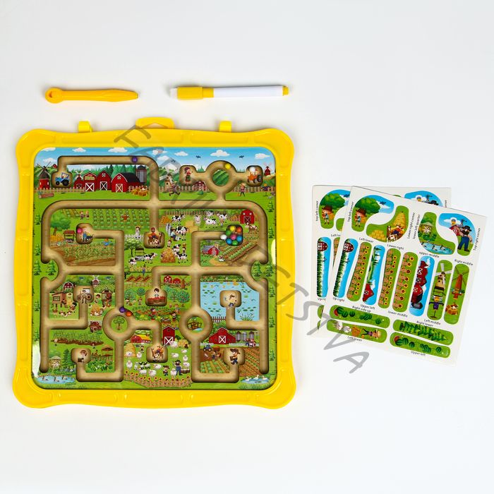 Игровой набор лабиринт «Ферма», маркерная доска, 2x26x27.5 см