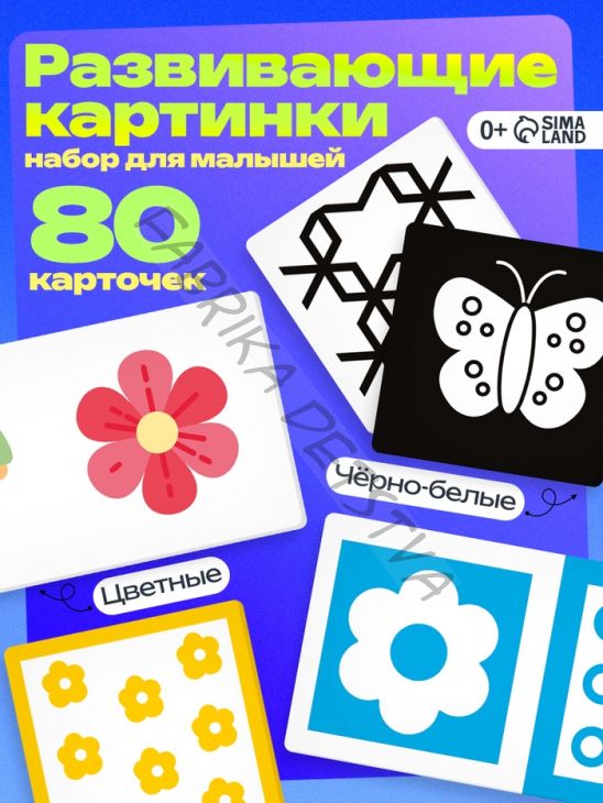 Развивающий набор «Мои первые картинки», 80 карточек, 0+