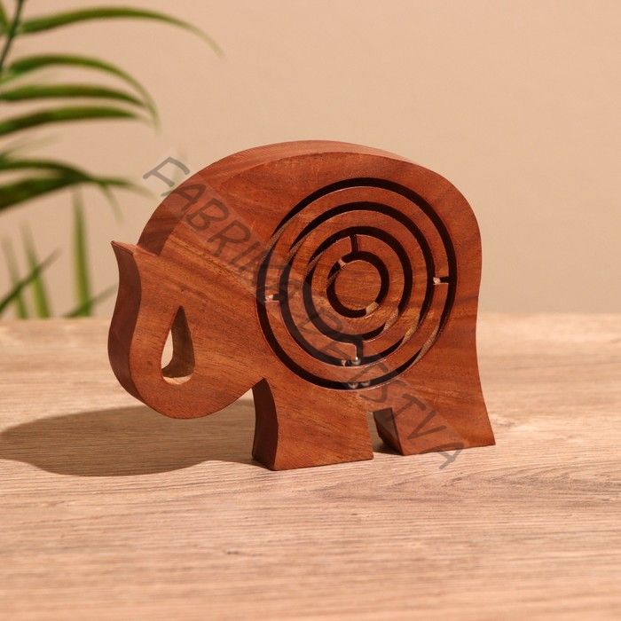 Головоломка-лабиринт «Слон», 13x10 см, дерево шишам