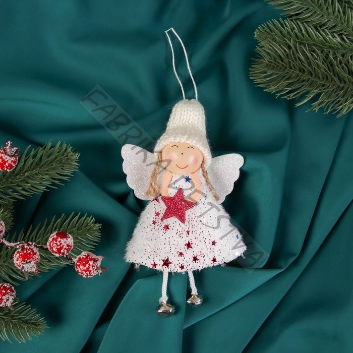 Мягкая подвеска «Алиса» звезда, 13x6 см, бело-розовый