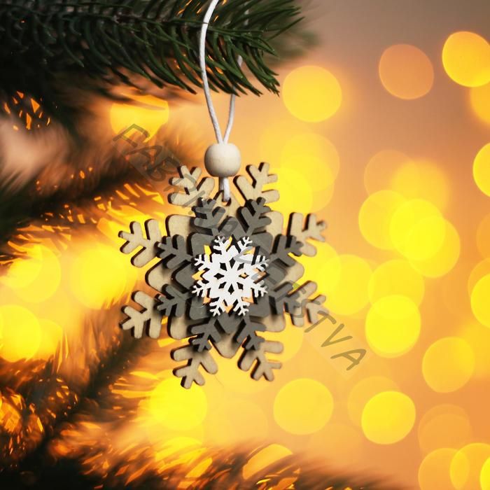 Елочная игрушка «Резная снежинка» МИКС
