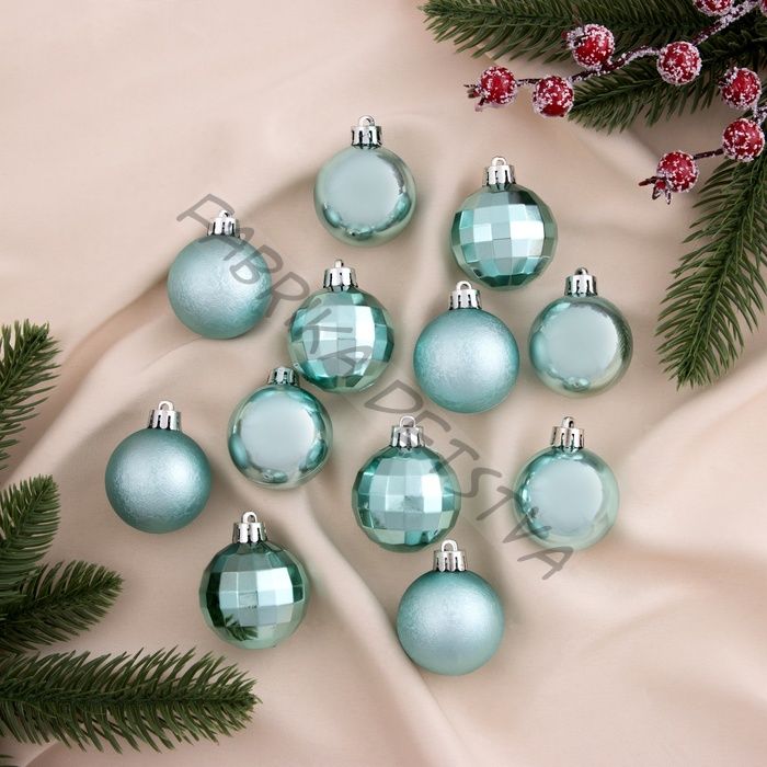 Ёлочные игрушки «Ассорти», шары новогодние, набор 12 шт., d=4 см