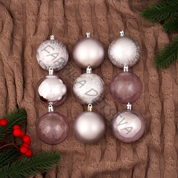 Ёлочные игрушки «Воздушный перелив», шары новогодние, d=6 см, набор 24 шт.