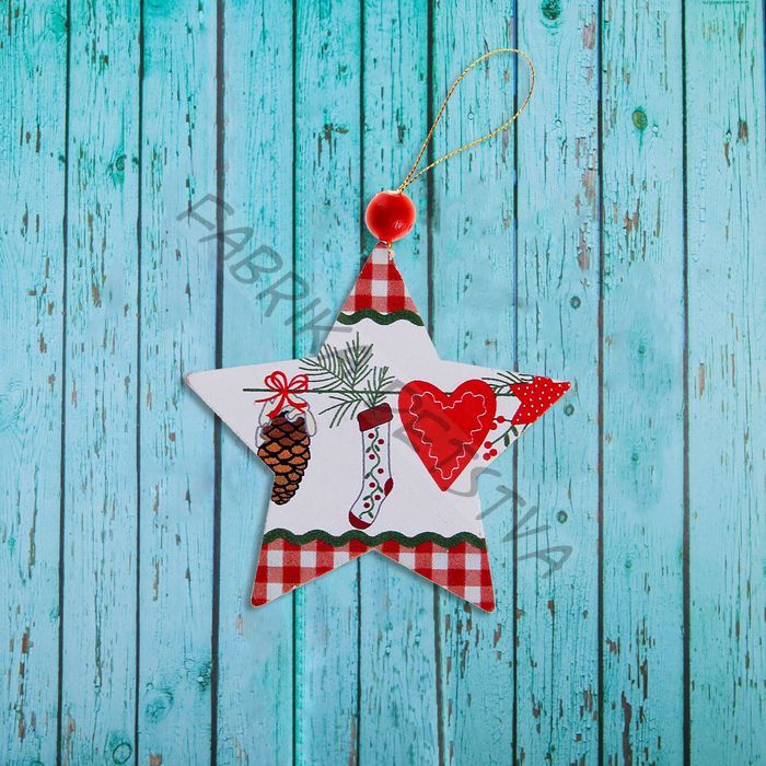 Елочная игрушка «Звезда», золотая нить