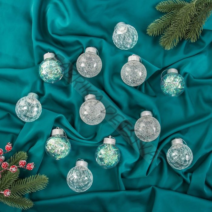 Ёлочные игрушки «Калейдоскоп», шары новогодние, d=6 см, набор 12 шт., МИКС