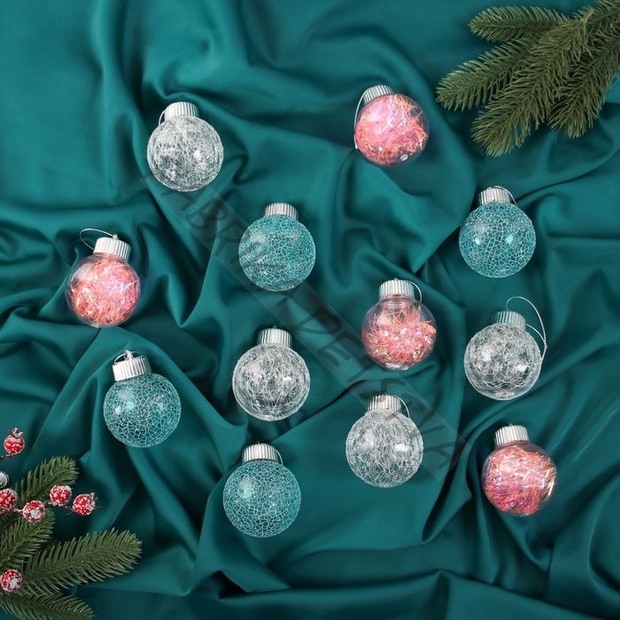 Ёлочные игрушки «Калейдоскоп» каприз, шары новогодние, d=6 см, набор 12 шт., МИКС